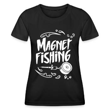 Magnetic Fishing Magnet Magnetic Fisherman - Women's Functional T-Shirt - black - Front - AI Model Female 172 light (172cm)