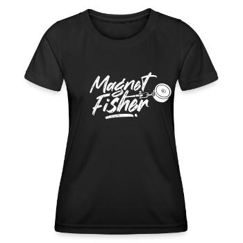 Magnet Fischer Magnetic Fishing Magnetic Fisherman - Women's Functional T-Shirt - black - Front - AI Model Female 172 light (172cm)