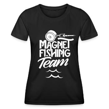 Magnetic Fishing Team Magnetic Fisherman Magnet - Women's Functional T-Shirt - black - Front - AI Model Female 172 light (172cm)