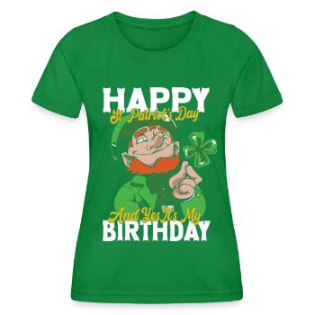 Joyeux jour de la Saint-Patrick mon anniversaire - T-shirt sport Femme - vert - Devant - AI Model Female 172 dark (172cm)