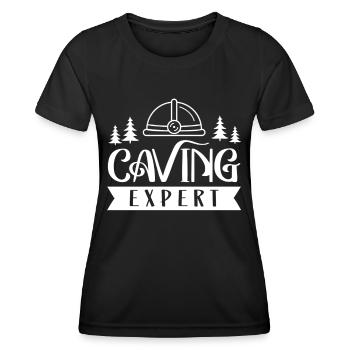 Höhlenforscher Höhle Höhlenwandern Caving Cave - Frauen Funktions-T-Shirt - Schwarz - Vorne - AI Model Female 172 light (172cm)