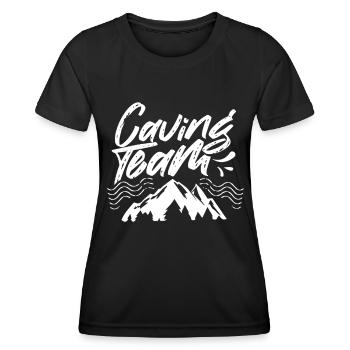 Caving Team Cave Hiking Cave Caving - Women's Functional T-Shirt - black - Front - AI Model Female 172 light (172cm)