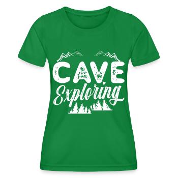Explorez Cave Caves Cave Caving - T-shirt sport Femme - vert - Devant - AI Model Female 172 dark (172cm)