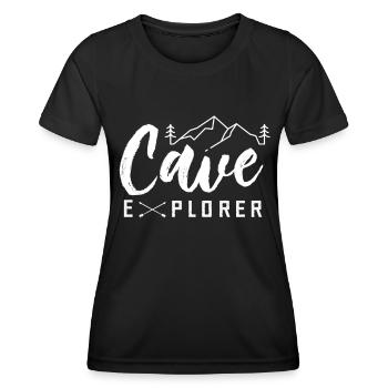 Höhlenforscher Höhle Cave Caving Höhlenwandern - Frauen Funktions-T-Shirt - Schwarz - Vorne - AI Model Female 172 light (172cm)