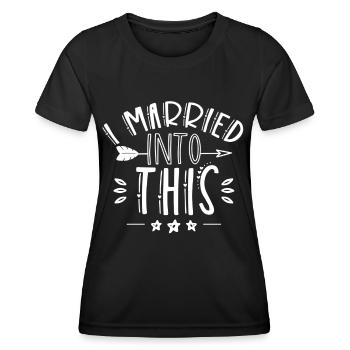 Ich Habe In Diese Familie Eingeheiratet Treffen - Frauen Funktions-T-Shirt - Schwarz - Vorne - AI Model Female 172 light (172cm)