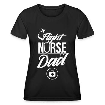 Infirmière de vol Papa Médecin de vol Médecin de vol Médecin de vol - T-shirt sport Femme - noir - Devant - AI Model Female 172 light (172cm)