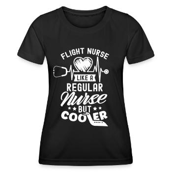 Infirmière de vol Médecin de vol Profession de médecin de vol - T-shirt sport Femme - noir - Devant - AI Model Female 172 light (172cm)
