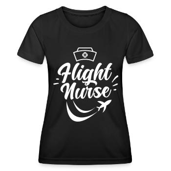 Profession d’infirmière de vol Médecin de vol Médecin de vol - T-shirt sport Femme - noir - Devant - AI Model Female 172 light (172cm)