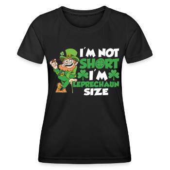 Ich Bin Nicht Klein Ich Habe Leprechaun Größe Ire - Frauen Funktions-T-Shirt - Schwarz - Vorne - AI Model Female 172 light (172cm)