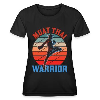 Muay Thai Krieger Kampfsport Kampf Kämpfer - Frauen Funktions-T-Shirt - Schwarz - Vorne - AI Model Female 172 light (172cm)