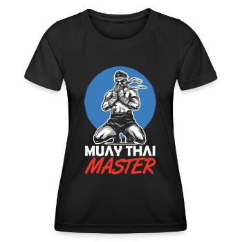 Muay Thai Maître Arts Martiaux Fighter Combat - T-shirt sport Femme - noir - Devant - AI Model Female 172 light (172cm)