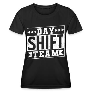 Équipe de jour Travail posté Travail posté Travail posté - T-shirt sport Femme - noir - Devant - AI Model Female 172 light (172cm)