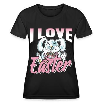 Ich Liebe Ostern Osterfest Osterei Osterhase - Frauen Funktions-T-Shirt - Schwarz - Vorne - AI Model Female 172 light (172cm)