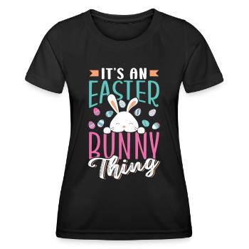 Es Ist Eine Osterhasensache Ostern Osterfest - Frauen Funktions-T-Shirt - Schwarz - Vorne - AI Model Female 172 light (172cm)