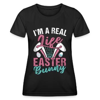 Ich Bin Ein Echter Osterhase Ostern Osterfest - Frauen Funktions-T-Shirt - Schwarz - Vorne - AI Model Female 172 light (172cm)