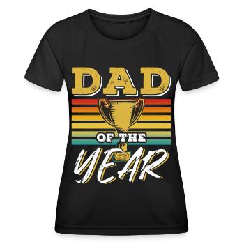 Père de l’année Papa Dictons Fête des Pères Papa - T-shirt sport Femme - noir - Devant - AI Model Female 172 light (172cm)