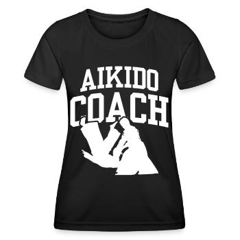 Entraîneur d’Aïkido Combattant Arts Martiaux Arts Martiaux Arts Martiaux - T-shirt sport Femme - noir - Devant - AI Model Female 172 light (172cm)