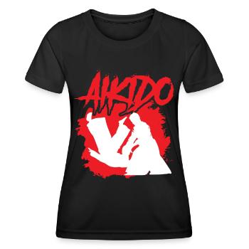 Aikido Martial Arts Fighter Martial Arts Lovers - Women's Functional T-Shirt - black - Front - AI Model Female 172 light (172cm)