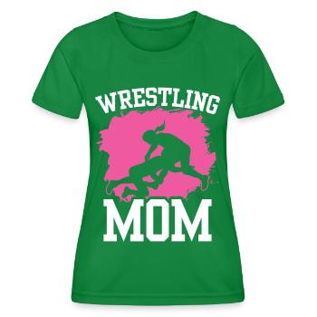 Wrestling Mama Ringer Wrestler Ringen Ringkampf - Women's Functional T-Shirt - kelly green - Front - AI Model Female 172 dark (172cm)