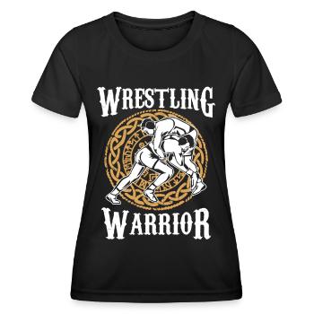 Wrestling Warrior Wrestling Wrestling Wrestling - Women's Functional T-Shirt - black - Front - AI Model Female 172 light (172cm)