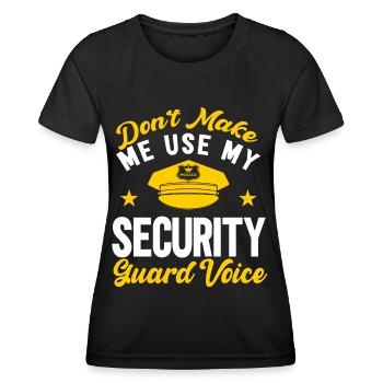Ma voix de sécurité - T-shirt sport Femme - noir - Devant - AI Model Female 172 light (172cm)