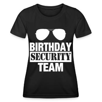 Sécurité d’anniversaire Équipe sécurité Sécurité - T-shirt sport Femme - noir - Devant - AI Model Female 172 light (172cm)