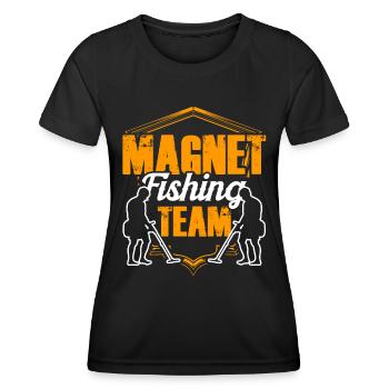 Magnet Fishing Team Magnetic Fishing Magnetic Fisherman - Women's Functional T-Shirt - black - Front - AI Model Female 172 light (172cm)