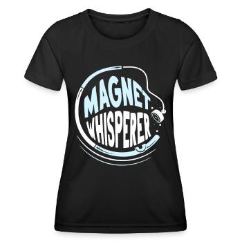 Magnet Whisperer Magnetic Fisher Magnetic Fishing - Women's Functional T-Shirt - black - Front - AI Model Female 172 light (172cm)