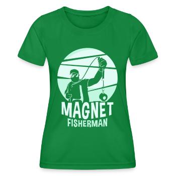 Magnetfischer Magnetfischen Magnet - Frauen Funktions-T-Shirt - Kelly Green - Vorne - AI Model Female 172 dark (172cm)