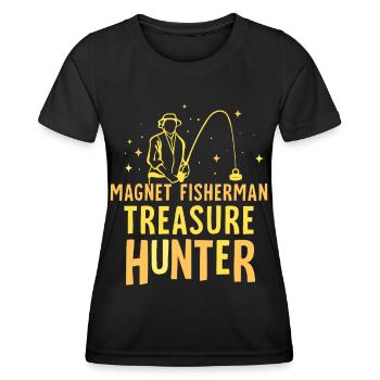 Magnetic Fisherman Treasure Hunter Magnetic Fishing Magnet - Women's Functional T-Shirt - black - Front - AI Model Female 172 light (172cm)