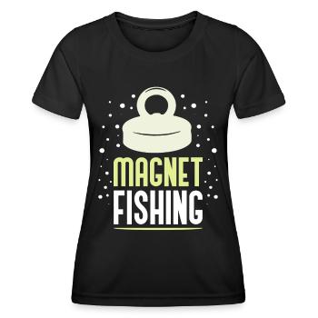 Magnetic Fishing Magnetic Fisherman Magnet - Women's Functional T-Shirt - black - Front - AI Model Female 172 light (172cm)