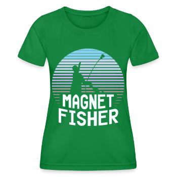 Magnetfischer Magnet Magnetfischen - Frauen Funktions-T-Shirt - Kelly Green - Vorne - AI Model Female 172 dark (172cm)