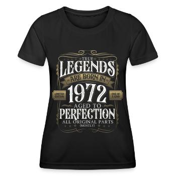 Légende 1972 50ème Anniversaire Cadeau Hommes Drôle - T-shirt sport Femme - noir - Devant - AI Model Female 172 light (172cm)