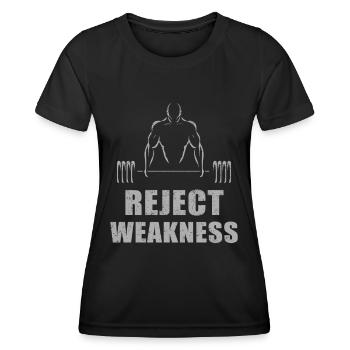 rejette la faiblesse - T-shirt sport Femme - noir - Devant - AI Model Female 172 light (172cm)