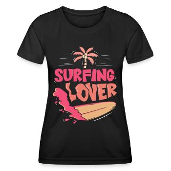 Amateurs de surf Surf surf Surf Surfer - T-shirt sport Femme - noir - Devant - AI Model Female 172 light (172cm)