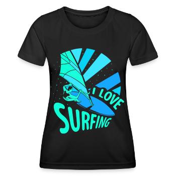 J’adore surfer surf surf surf surf - T-shirt sport Femme - noir - Devant - AI Model Female 172 light (172cm)