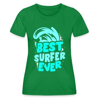 Meilleur surfeur de tous les temps Surfing Surfing - T-shirt sport Femme - vert - Devant - AI Model Female 172 dark (172cm)