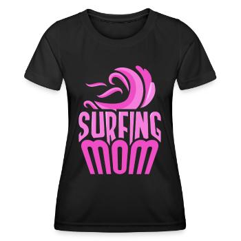Surf Mama Surf Surfer Planche de surf - T-shirt sport Femme - noir - Devant - AI Model Female 172 light (172cm)