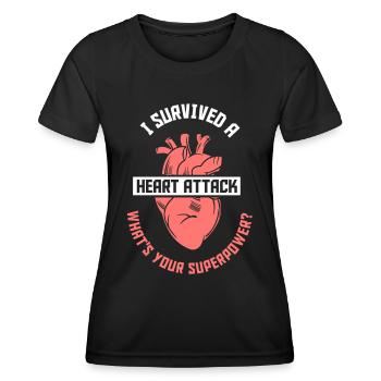 I survived a heart attack - Women's Functional T-Shirt - black - Front - AI Model Female 172 light (172cm)