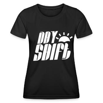 Poste de jour Travail posté Travail posté - T-shirt sport Femme - noir - Devant - AI Model Female 172 light (172cm)