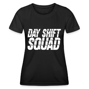 Équipe de jour Travail posté Travail posté Travail posté - T-shirt sport Femme - noir - Devant - AI Model Female 172 light (172cm)