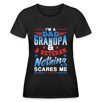 Papa Opa Veteran Nichts Macht Mir Angst Vater - Frauen Funktions-T-Shirt - Schwarz - Vorne - AI Model Female 172 light (172cm)