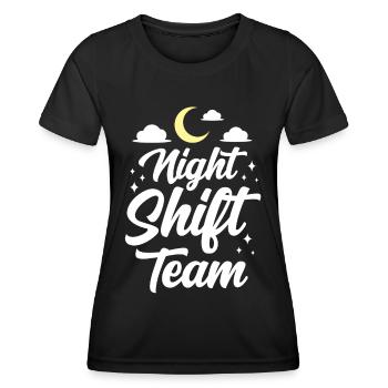 Night Shift Team Work Night Shift Colleague - Women's Functional T-Shirt - black - Front - AI Model Female 172 light (172cm)
