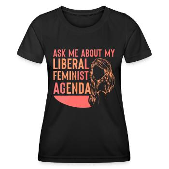 Liberal Feministische Agenda Feminismus Feminist - Frauen Funktions-T-Shirt - Schwarz - Vorne - AI Model Female 172 light (172cm)