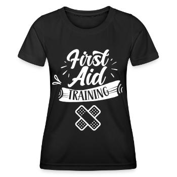 First Aid Training Trainer Course Teacher - Women's Functional T-Shirt - black - Front - AI Model Female 172 light (172cm)