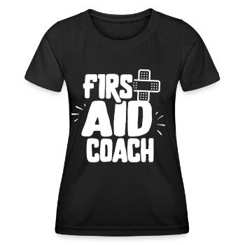 Erste Hilfe Trainer Kurs Sofortmaßnahmen Lehrer - Frauen Funktions-T-Shirt - Schwarz - Vorne - AI Model Female 172 light (172cm)