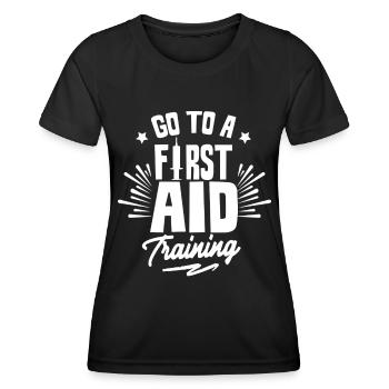 Visit a First Aid Course Trainer Teacher - Women's Functional T-Shirt - black - Front - AI Model Female 172 light (172cm)