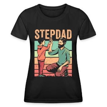 Beau-père Beau-père Beau-père Fête des pères - T-shirt sport Femme - noir - Devant - AI Model Female 172 light (172cm)