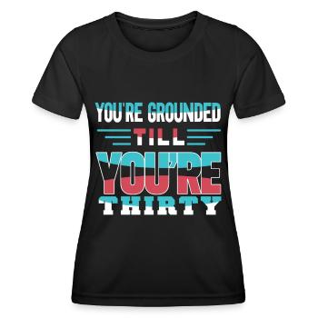 Vous avez une assignation à résidence jusqu’à ce que vous ayez trente ans papa - T-shirt sport Femme - noir - Devant - AI Model Female 172 light (172cm)