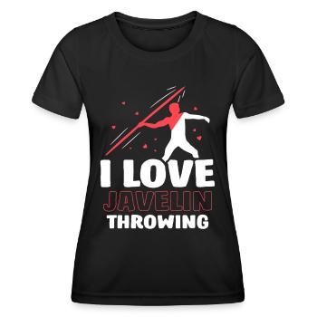 Ich Liebe Speerwerfen Speerwerfer Speerwurf Speer - Frauen Funktions-T-Shirt - Schwarz - Vorne - AI Model Female 172 light (172cm)